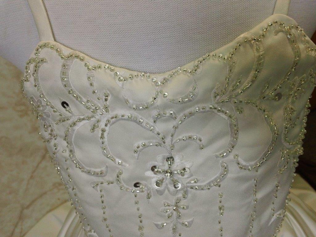 Flower girl dress with beaded embroidery